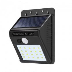 Уличный led фонарь solar motion sensor light на солнечной батарее с датчиком движения 20 led черный (258539)