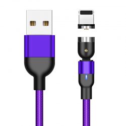 Магнитный кабель для зарядки и передачи данных greenport 1m 3.0a для iphone purple (m32a02)