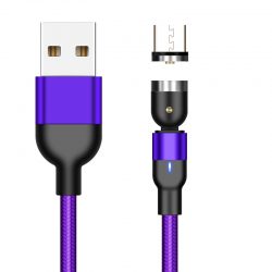 Магнитный кабель для зарядки и передачи данных greenport 1m 3.0a для microusb purple (м32а05)