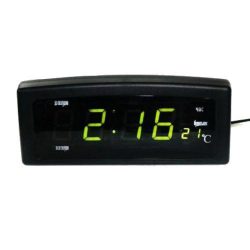 Часы будильник caixing cx-818 зеленая подсветка черные (258627)